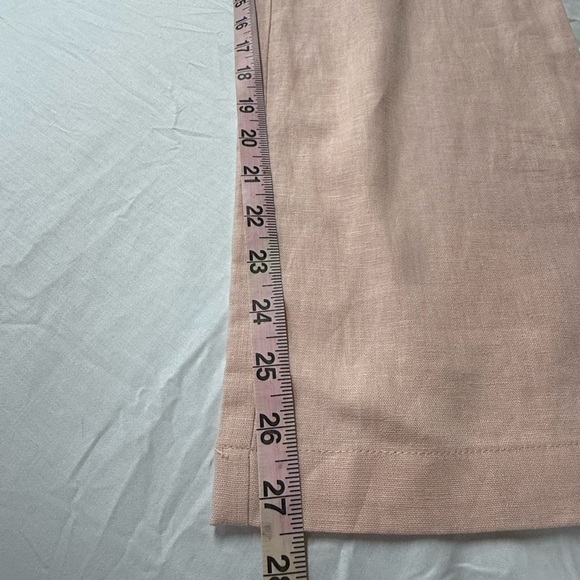 Ann Taylor Women’s The Tie Waist Pink Linen Pants High Rise, Above The Ankle M - Picture 7 of 8